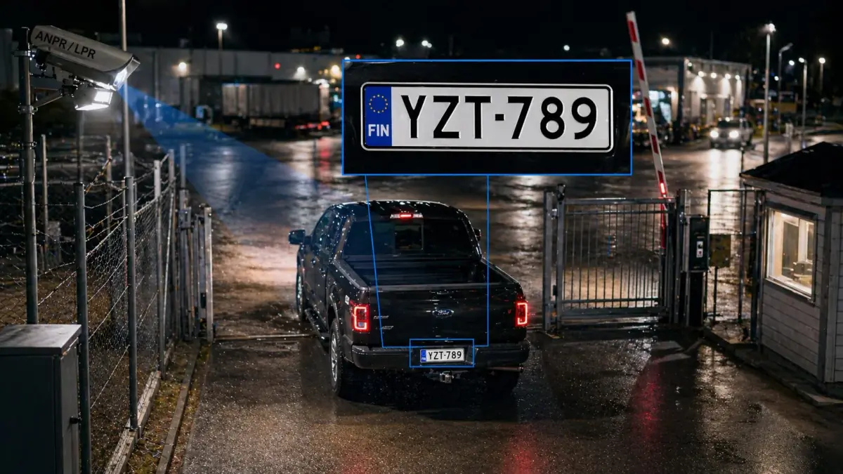 ANPR-ajoneuvotunnistus yöaikana – infrapunavalaistus ja rekisterikilpiluku